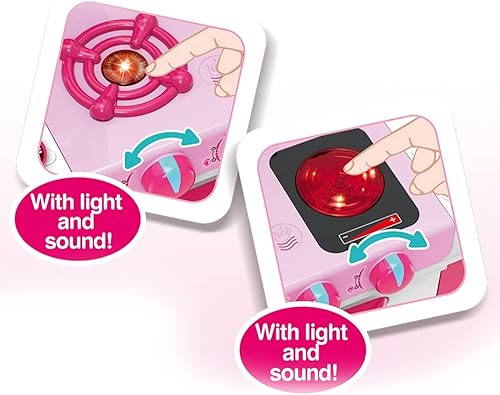 Miniatura 3 de Juego de juguetes de cocina para niños, 38 accesorios, cocina de juego de simulación con sonido, luz para niños preescolares de 3 a 7 años de edad