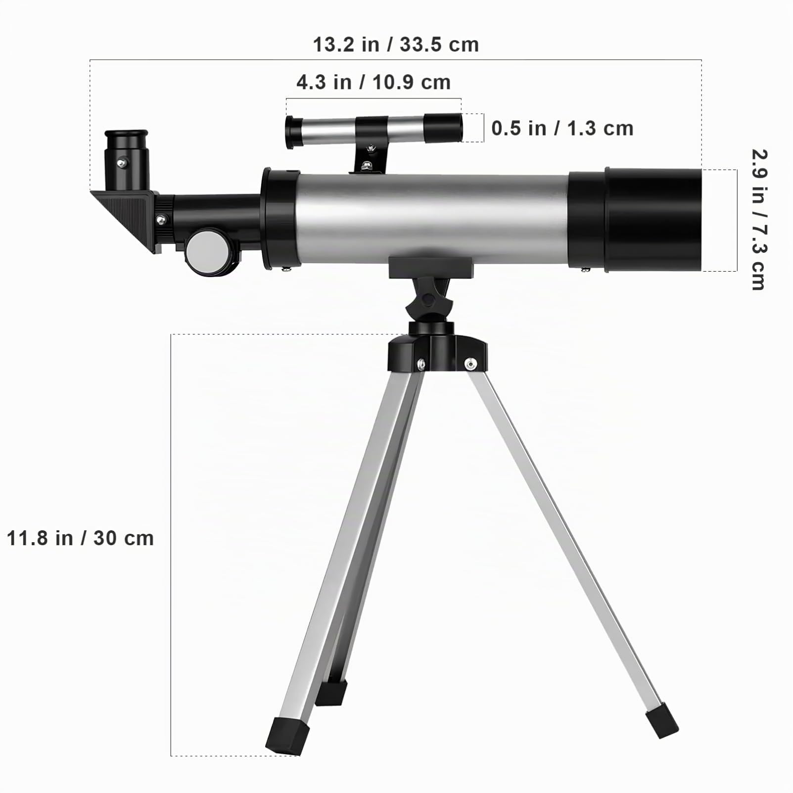 Balacoo Telescopio Astronómico Refractor para Adultos con Trípode Ajustable de Aleación de Aluminio y Diseño Portátil, Adecuado para Observación de Estrellas al Aire