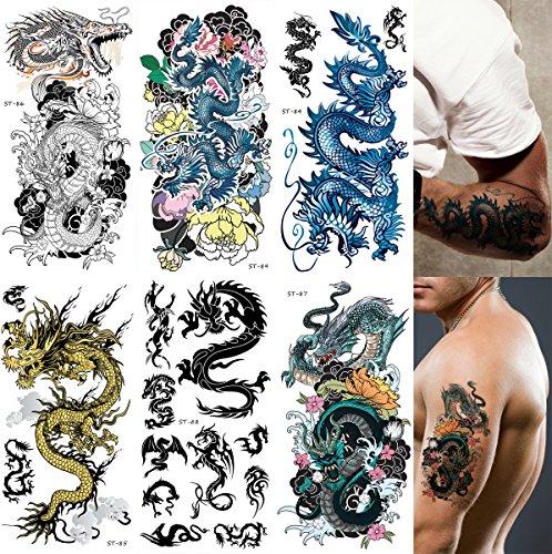 Supperb® Mix Dragons Temporary Tattoo / 6-pack (Traditional Set)