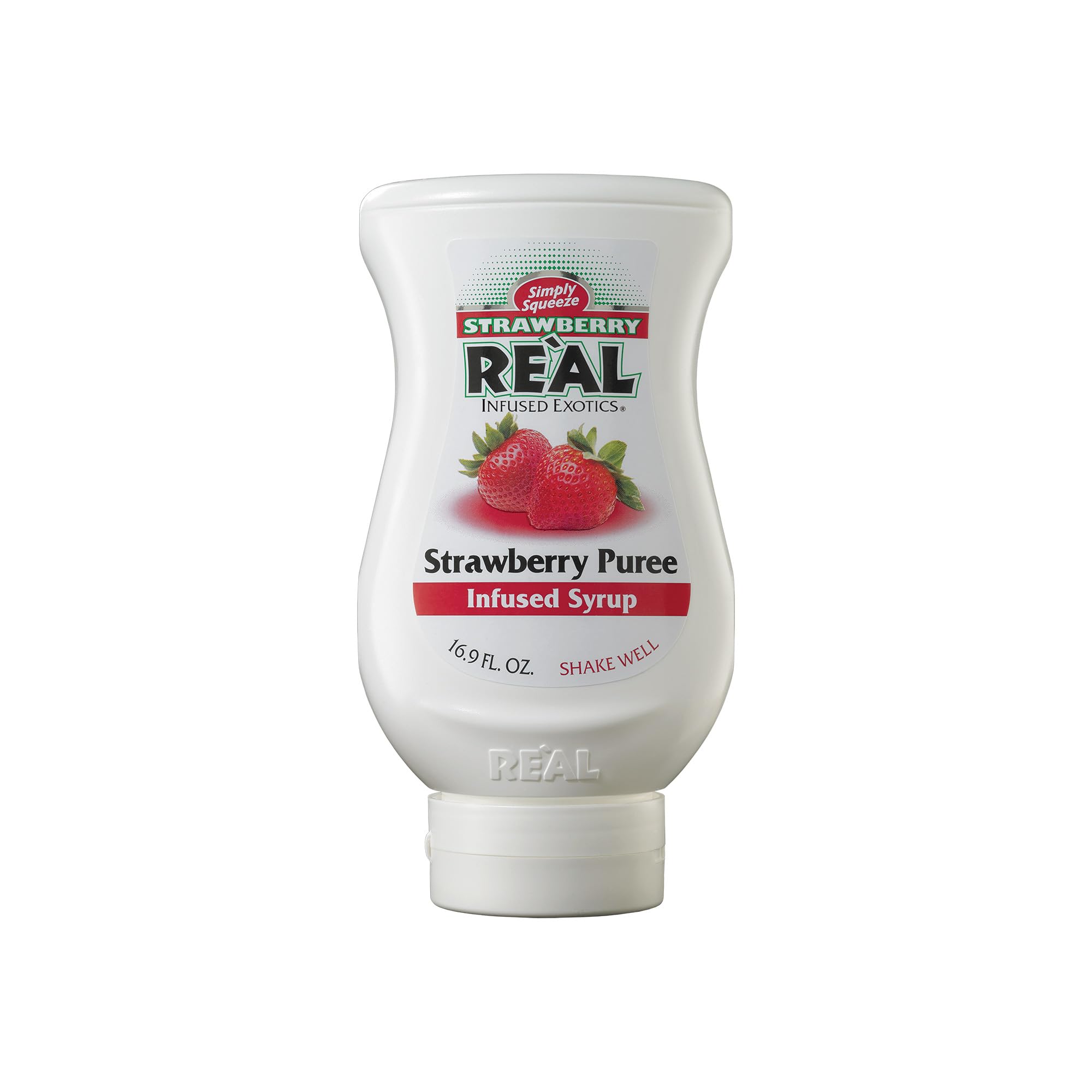 Reàl Syrup | Strawberry Puree Infused Fruit Syrup | Made with Real Fruit | 500ml |Natural Ingredients| Cocktails, Baking, Smoothies, Ice Cream, Desserts