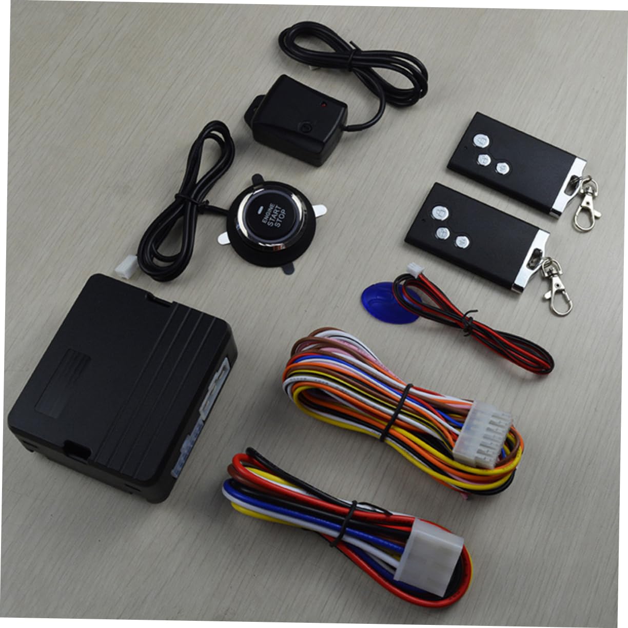 Ciieeo Alarme Antivol pour Voiture Système D'allumage Moteur 12v, Télécommande à Bouton-poussoir, Détection de Vibration et Verrouillage Automatique Abs pour Sécurité Automobile