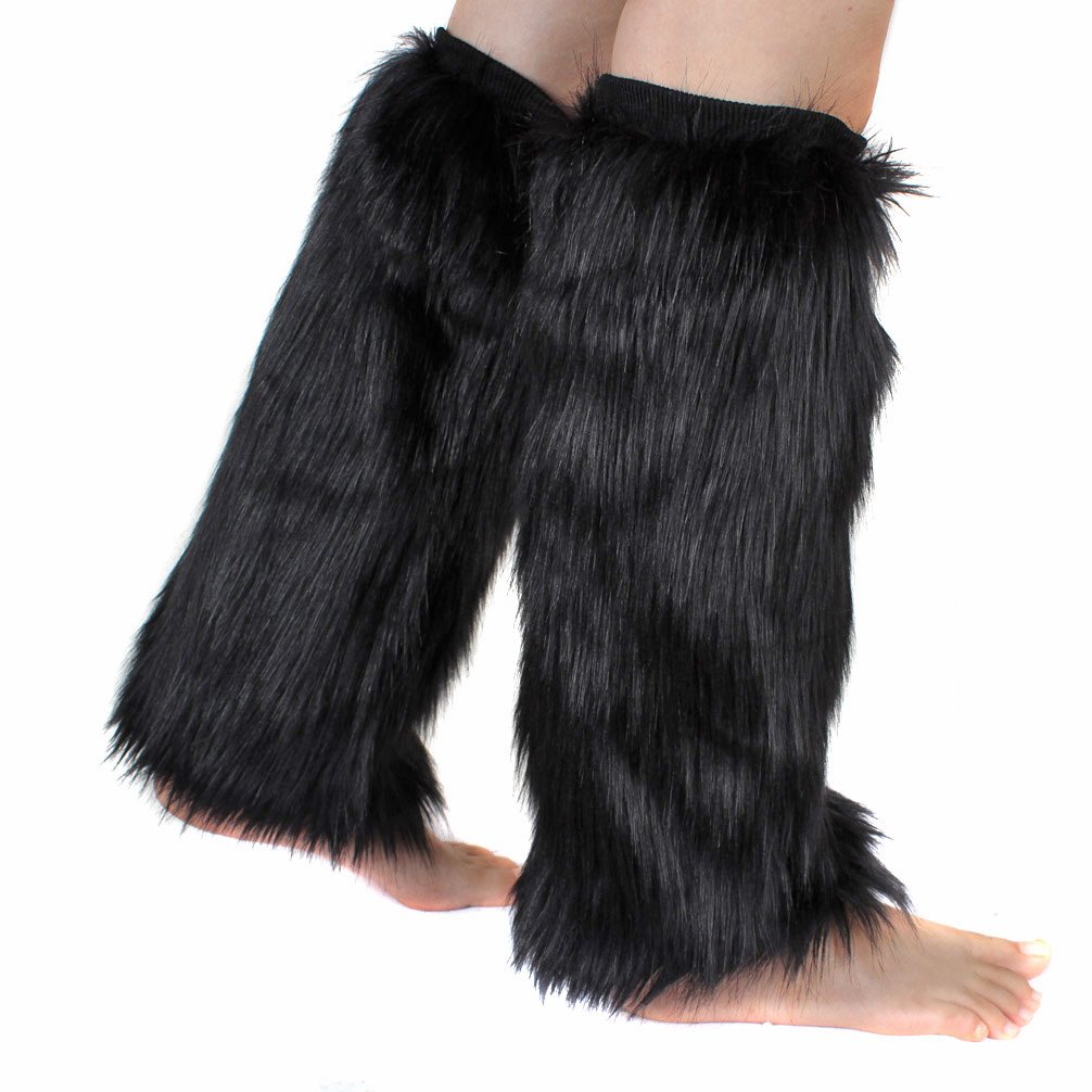 Faux Fur Leg Warmer,Warm Fuzzy Leg Warmer Boot Cuff Cover for Party Costumes