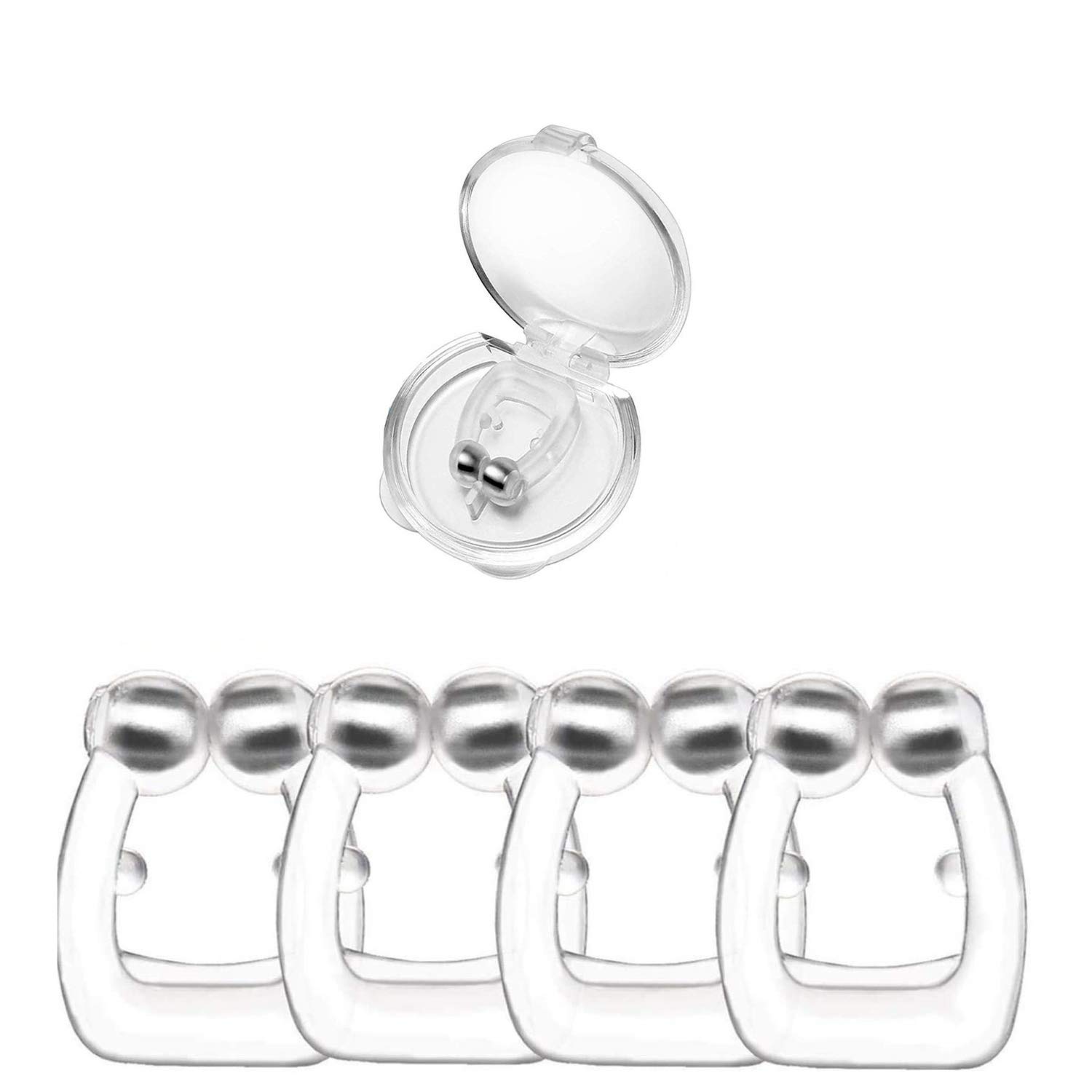 KALUNI Magnetic Nose Clip, Snore Stopper Silicone Nose Device, Snoring Solution, Professional & Comfortable Anti-Snoring Devices Women & Men (4pcs)