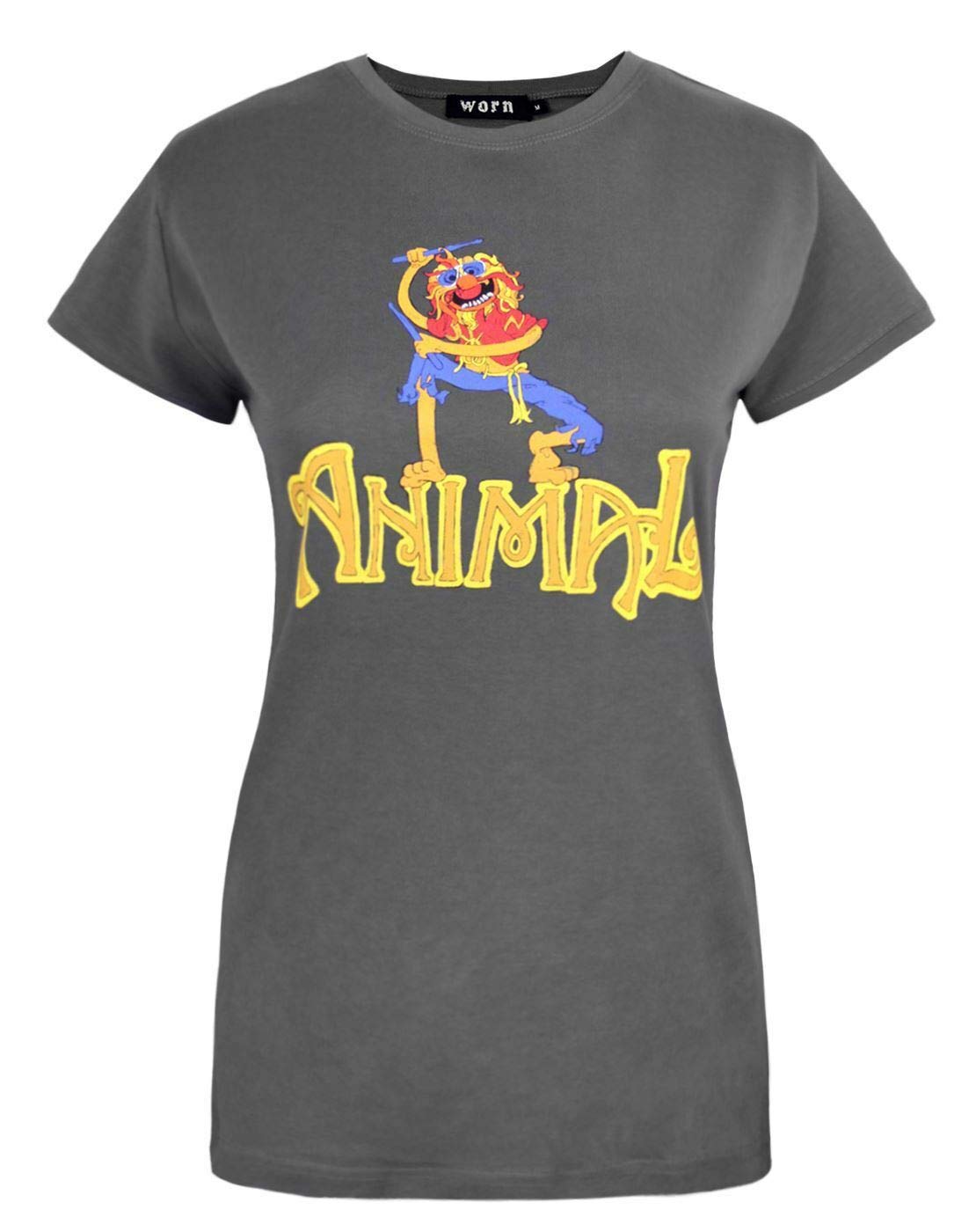 Worn The Muppets Animal Drummer Charcoal Women's T-Shirt