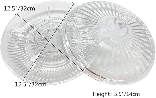 Miniatura 2 de Bandeja creativa de acrílico multifuncional para aperitivos con tapa, platos para servir frutas secas, nueces, dulces, frutas, 6 compartimentos