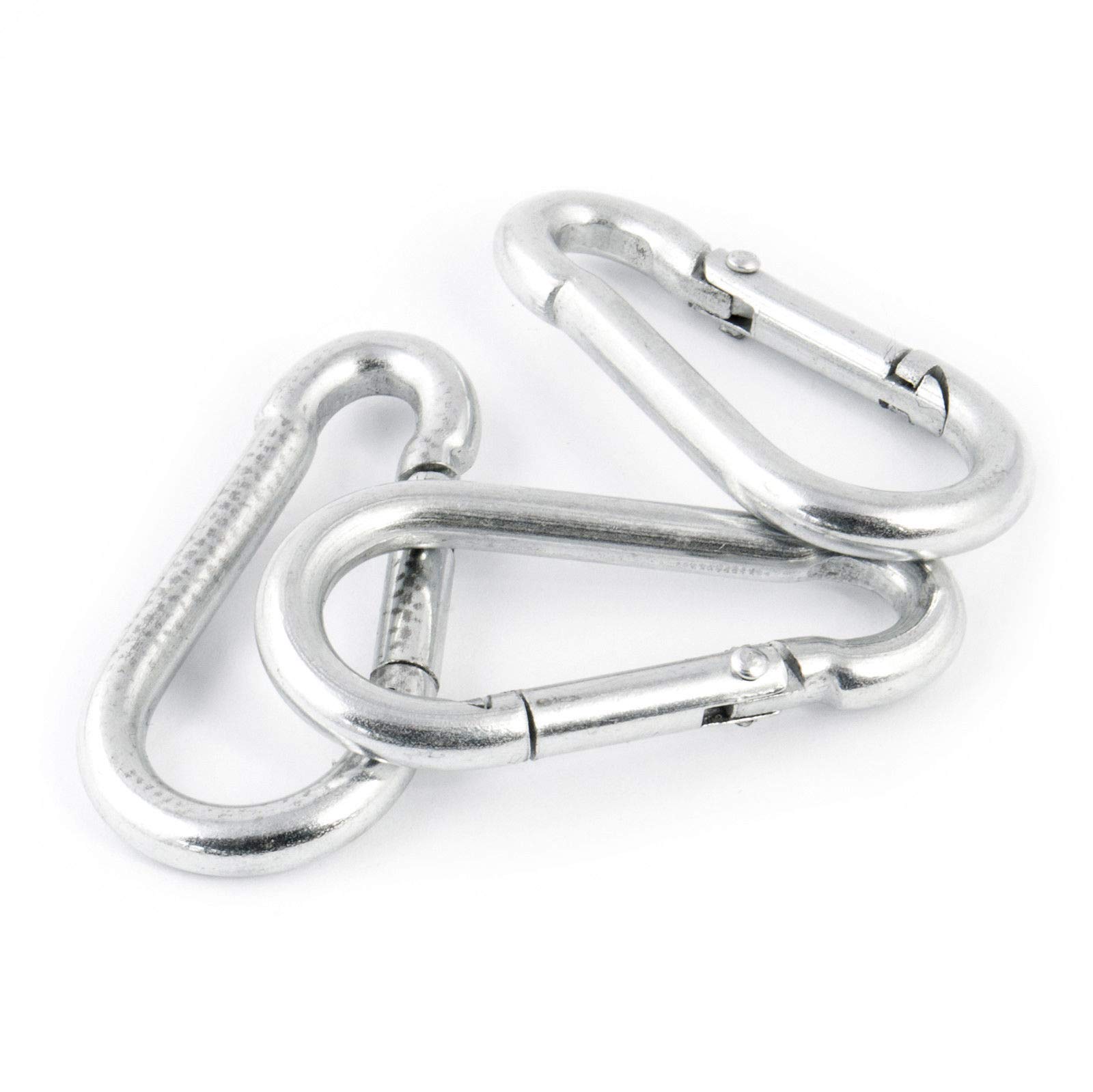 10 pcs Steel Spring snap Hook Carabiner galvanised 7 x 70mm