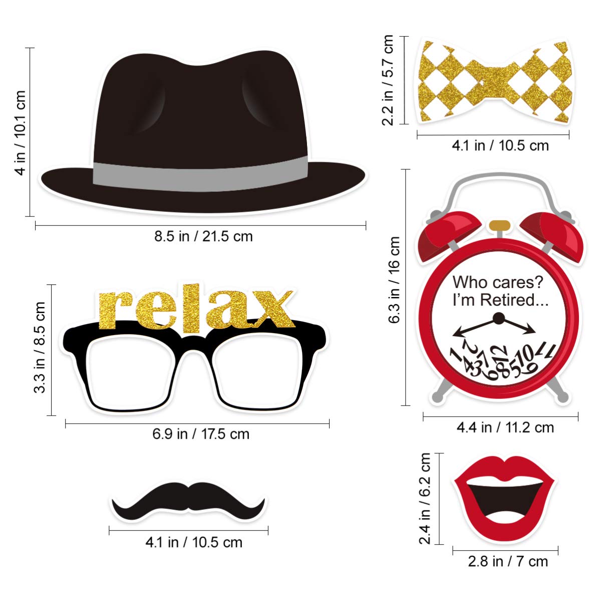 Amosfun Retirement photo booth props retirement party supplies happy