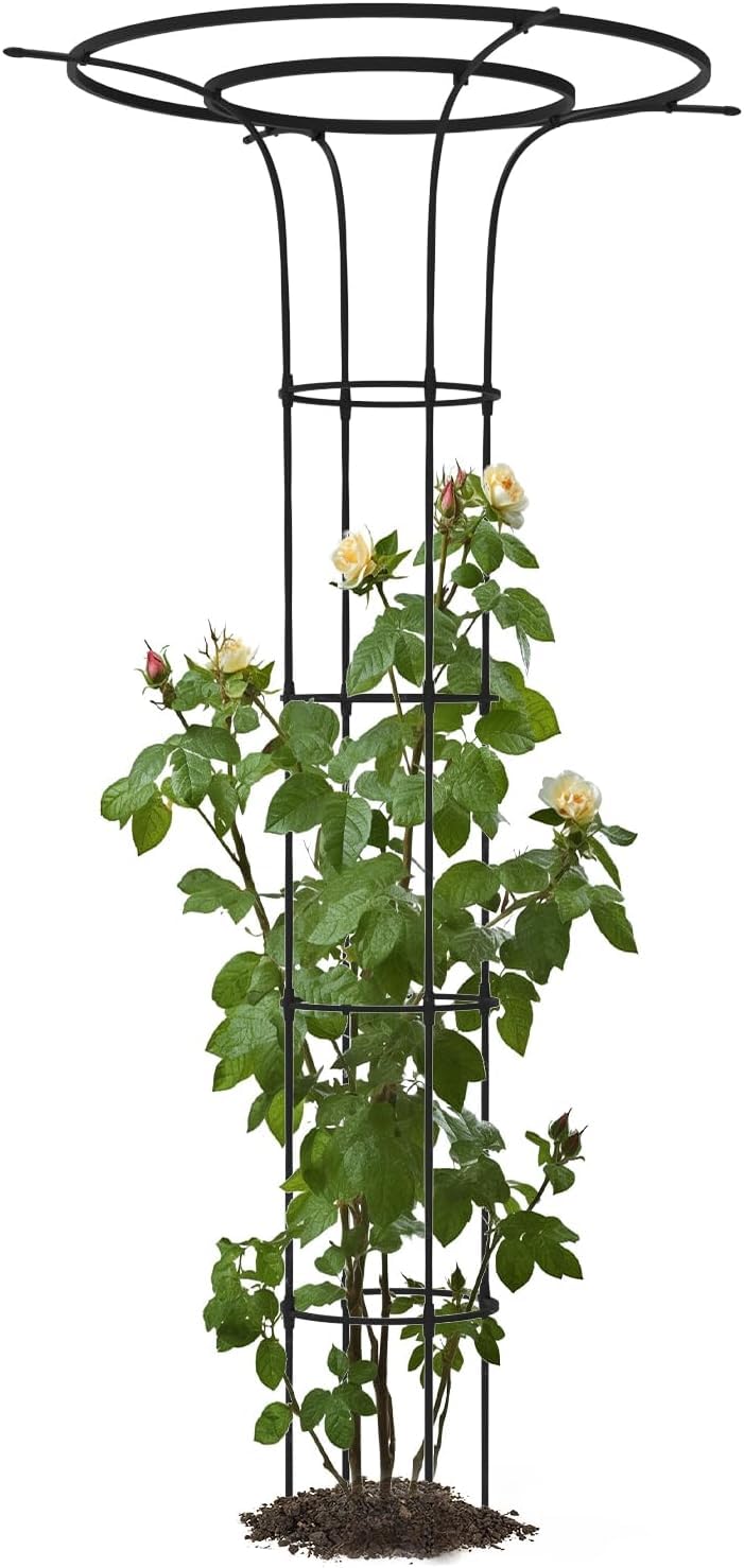 Trellis for Climbing Plants Outdoor - 82"(H), Rust-Proof and Height Adjustable Metal Plant Support, Easy Installation, Garden Trellis for Potted Roses, Vines, Jasmine (82 Inch)-image-10