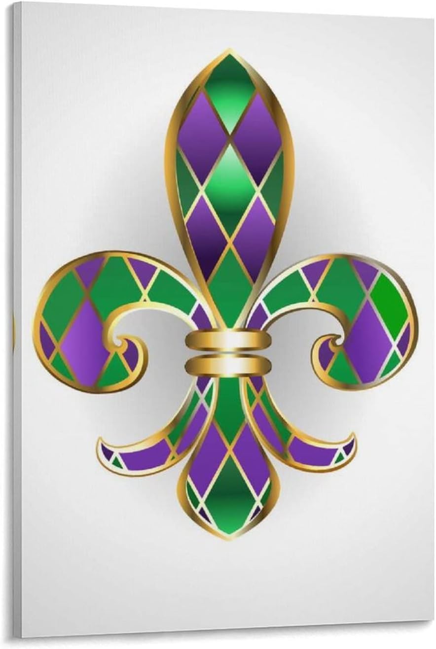 Mardi Gras Gold Jewelry Lily Fleur de Lis Green and Purple