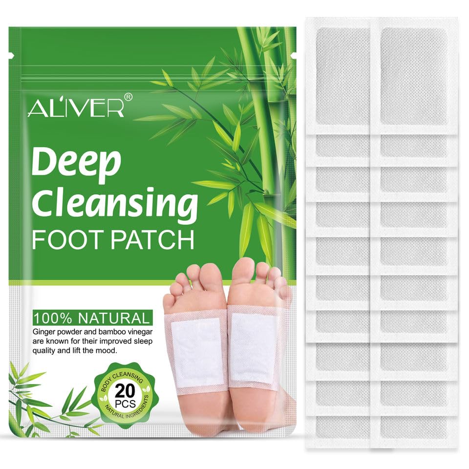 Boxania® 20 Detox Foot Patches for Stress Relief Deep Sleep Body Toxins Cleansing Herbal Pad Organic Weight Loss Patch (20 Pads)