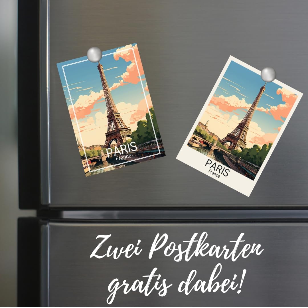 Freyheit Poster De Qualité Supérieure - Élégant Poster De Voyage Coloré - Format A4 (21 X 30 Cm) - Sans Cadre Photo (Paris