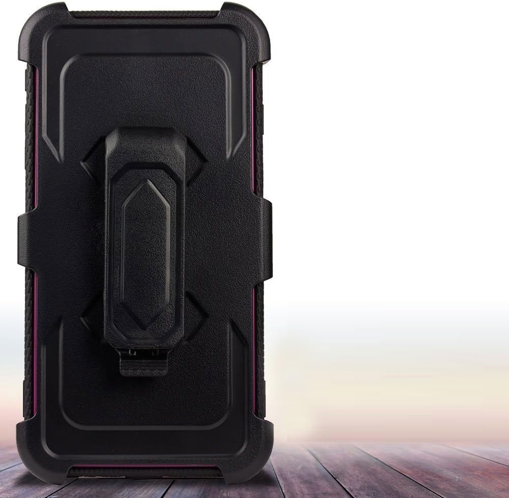 J.west Compatible with LG V10 Case, Hybrid Rugged Full-Body Protection Shock Absorption Design with Rotating Belt Clip Holster Kickstand Armor Case for V10 Case 5.7-inch(Rose Pink/Black)