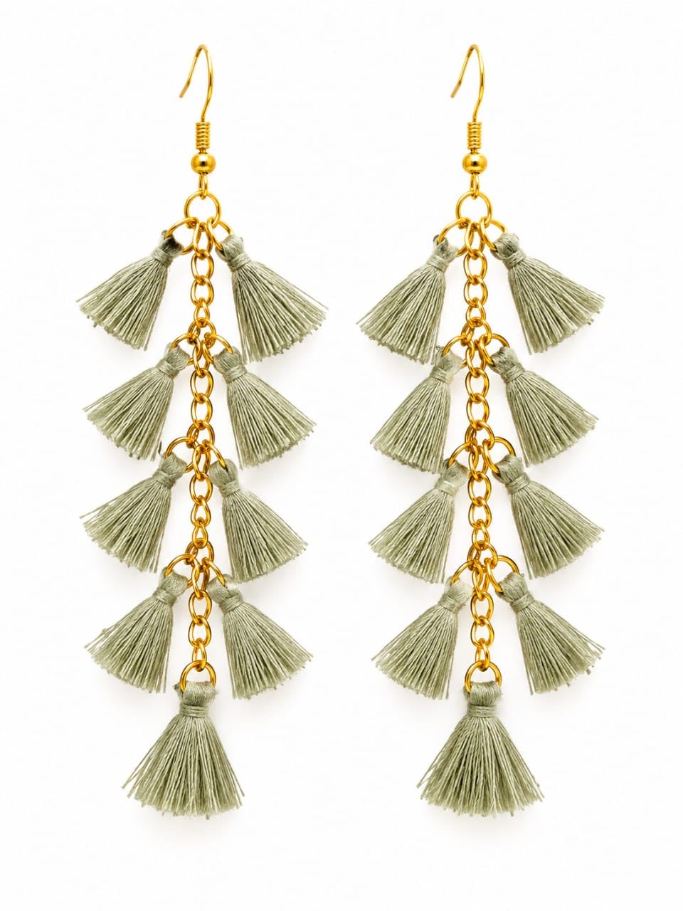 Elegant Hoop Drop Earrings for Women | Gold Plated Statement Dangle Earrings | Fashion Party Wedding Traditional & Western Jewelry | Lightweight Artificial Earrings-picture-10