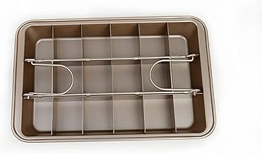 Suprimentos de Cozimento de Cozinha, Bandeja de Brownie de Aço Carbono Retangular de Prevenção para Ferramentas de Cozimento Forma de Brownie Dividida para Ferramentas de Cozimento