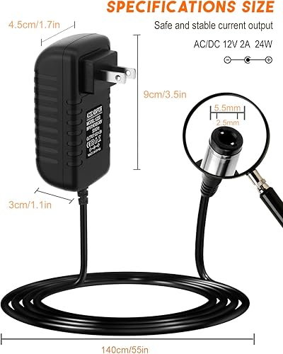 Miniatura 3 de Fuente de adaptador de corriente de 12 voltios, 2A, adaptador universal de CA de 12 voltios, 2000 mA, CA 100-240 V a CC 12 V, cargador de