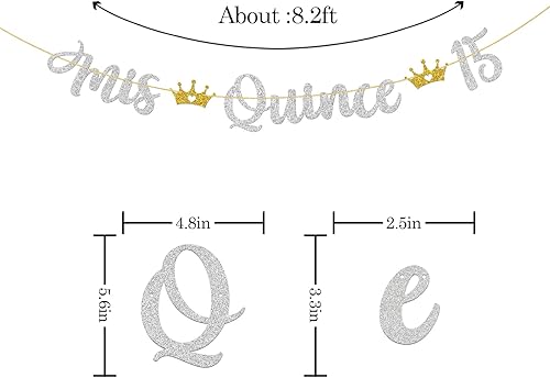 Miniatura 2 de WeBenison Cartel de membrillo Mis 15 / Cartel de cumpleaños de 15 años/cartel de Mis Quince años/suministros de decoración de fiesta de cumpleaños