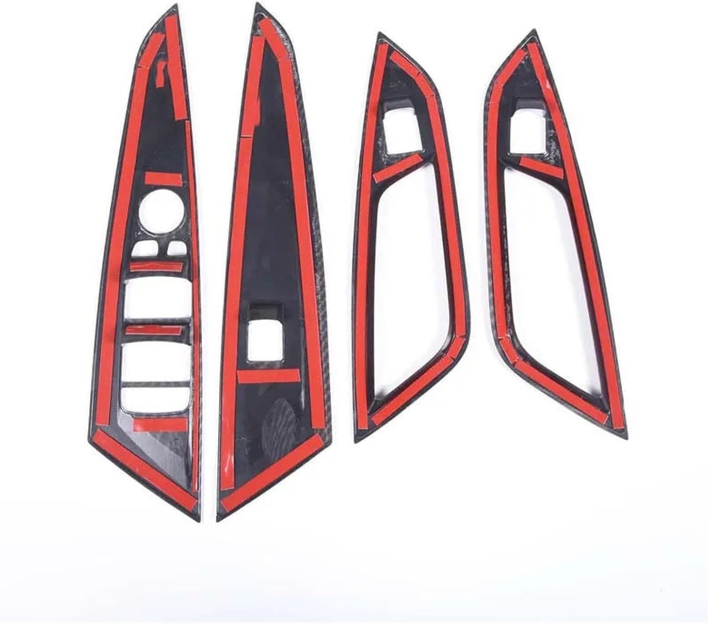 Compatible with BMW 4 Series G22 G23 G26 2020-2023 ABS Carbon Fiber/Black Car Window Lift Button Decorative Sticker Car Interior Accessories (Color : 4 Door Silver)