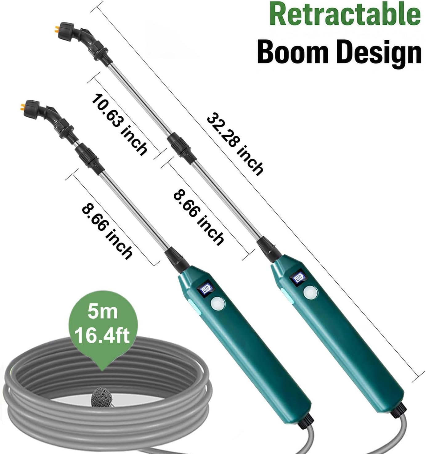 Battery Powered Sprayer Wand, 32" Electric Weed Sprayer Telescopic Wand image 5