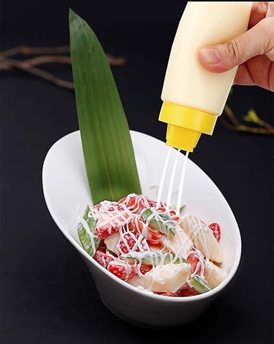 Miniatura 3 de Paquete de 2 botellas porosas para apretar, a prueba de fugas, contenedor de condimentos recargable para uso en cocina, aderezos para ensaladas,