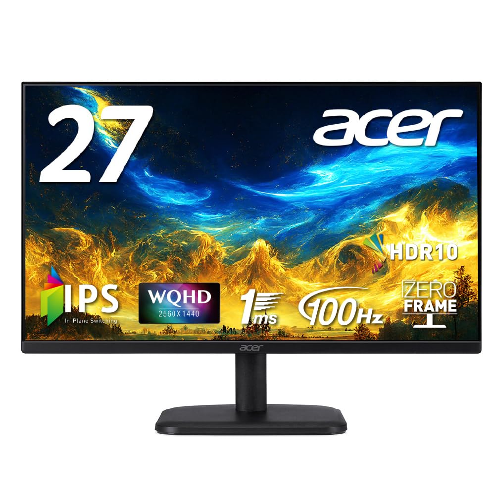 Amazon.co.jp: Acer モニター 27インチ WQHD IPS 非光沢 100Hz 1ms(VRB 