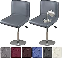 Vista 13 de HFCNMY Fundas para sillas de bar, paquete de 4, elásticas, impermeables, de poliuretano, con respaldo, lavables, fundas para sillas de bar, fundas