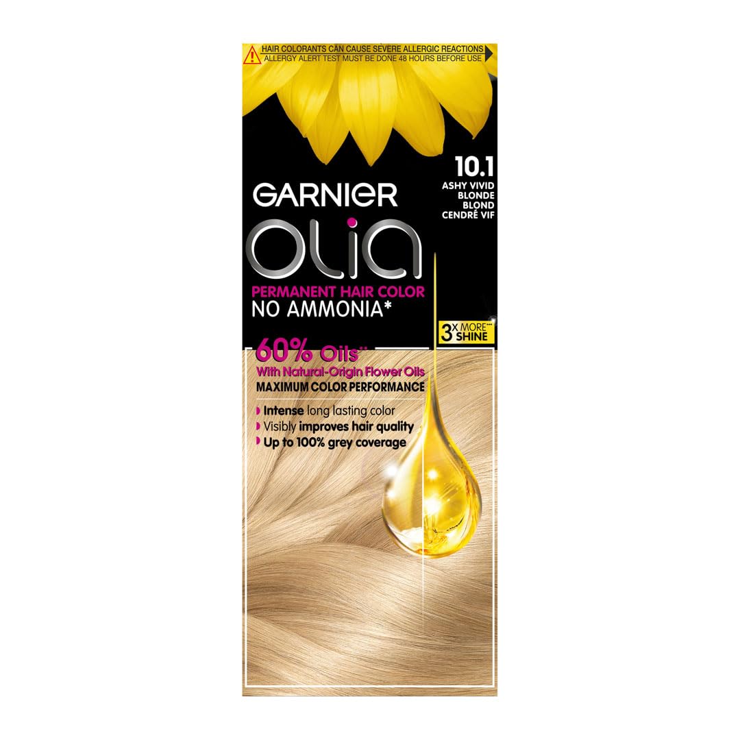 Garnierolia, no ammonia permanent hair color with 60% oils, 10.1 ashy very light