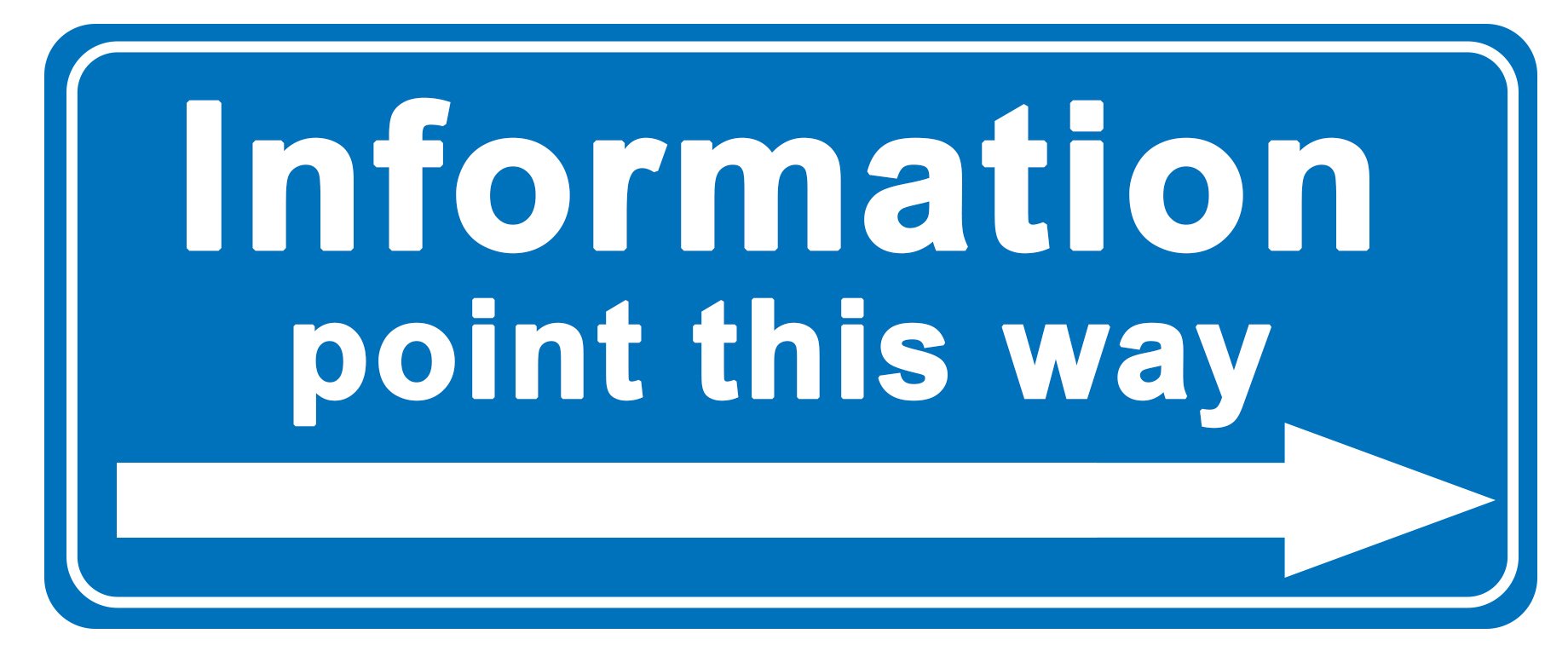 Party Decor Information Point This Way - Right - Information Sign Removable Self Adhesive Label - 100Mm X 148Mm - Pack Of 4