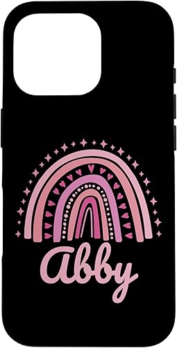 Vista 20 de Abby Name Personalized Funny Women Pink Rainbow Abby Case for iPhone 16