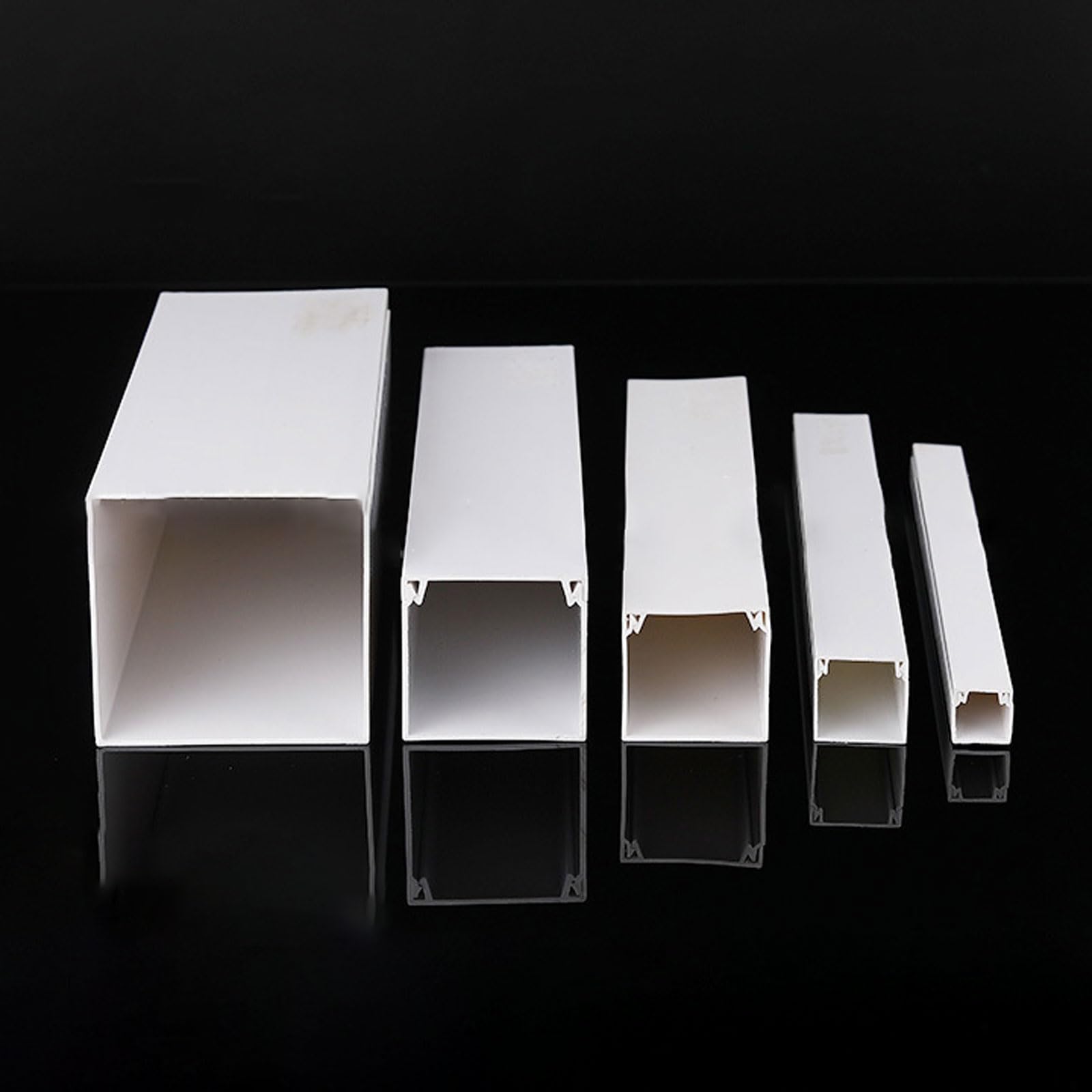 Kabelhalter, Selbstklebende Kabelkanäle, Verschiedene Größen, weiß, 2er-Packung à 1 m(25 * 25mm)