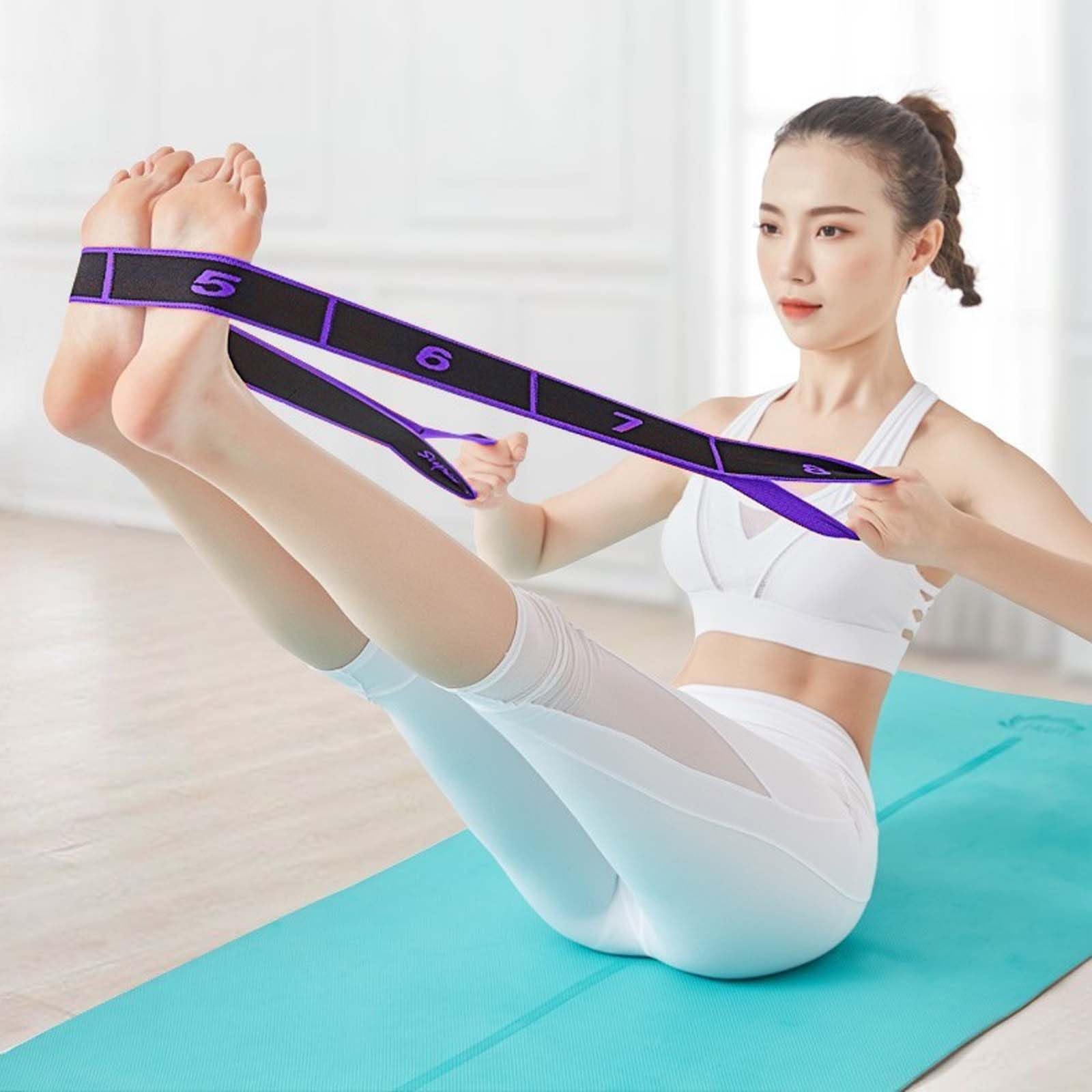 2 Sangles De Yoga Élastiques Avec 8 Boucles - Fitness, Étirement, Rééducation