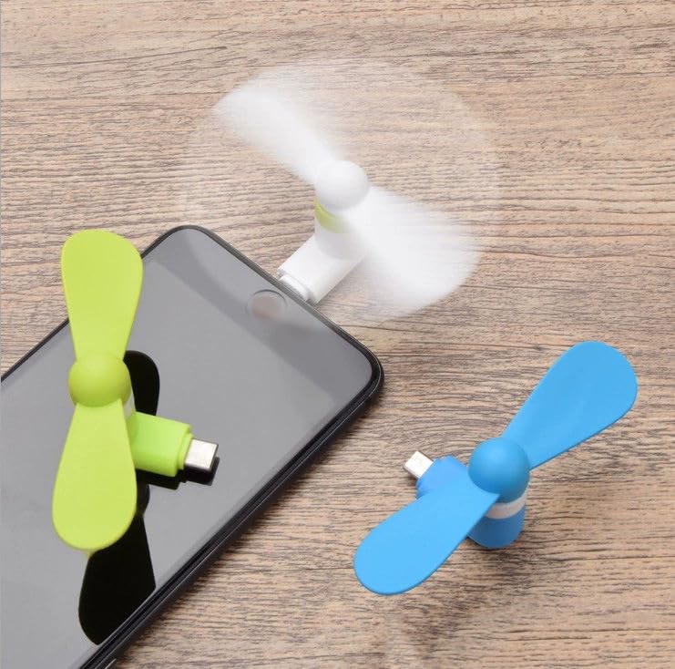 VIVITO Universal Mini Cell Phone Fan | 2-in-1 Smartphone Fan for Type-C & iOS Devices | Silent & Powerful Pocket Fan for Travel, Commuting Outdoor | Plug-Play Cooling Accessory (AnyColor, Pack of 1)-image-35