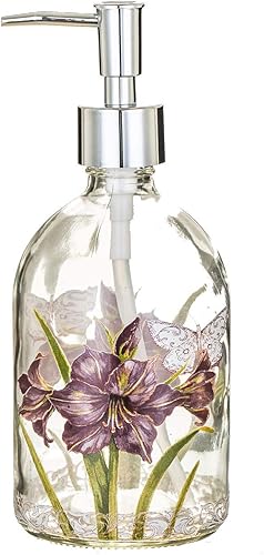 Botella dispensadora de jabón de vidrio de 17 onzas con bomba de plástico