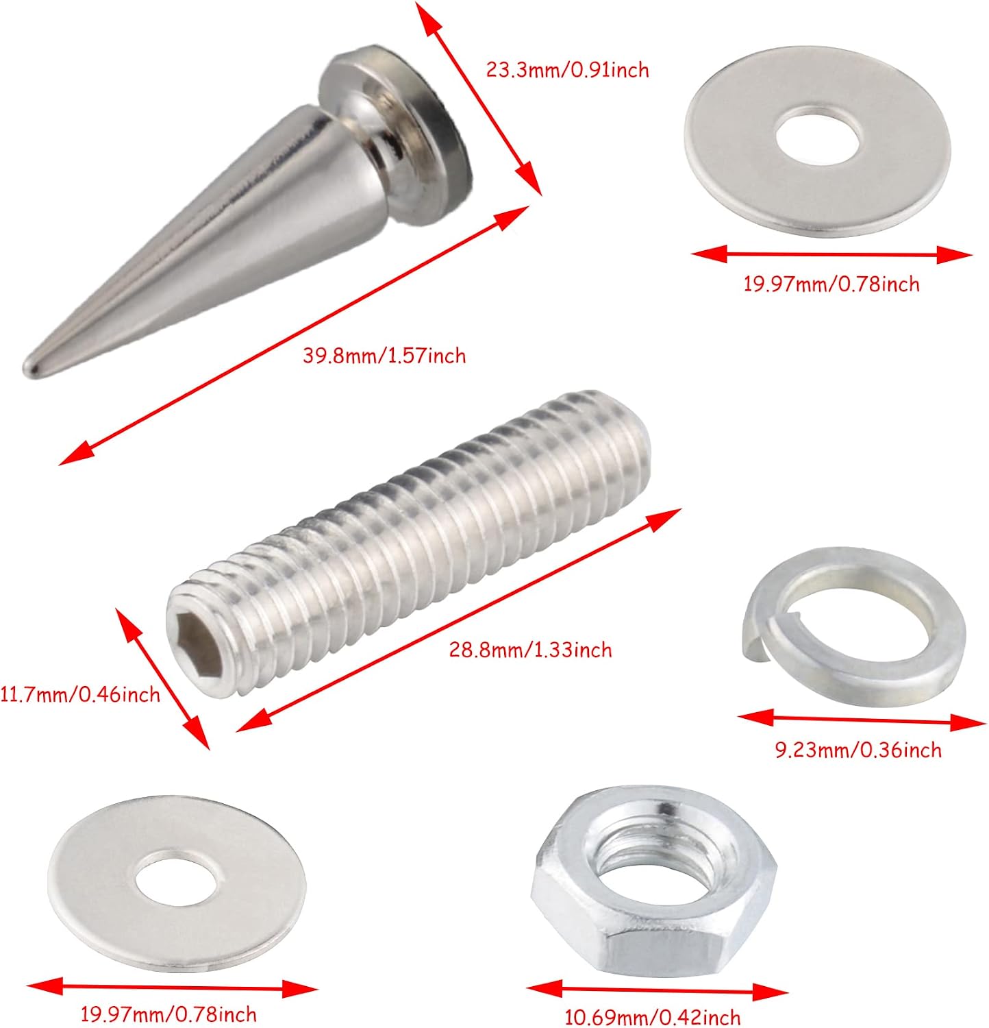 Lunsom License Plate Frame Screw Fasteners, Screw Caps for Car Motorcycle, License Plate Screws with Covers,4PCS,Silver