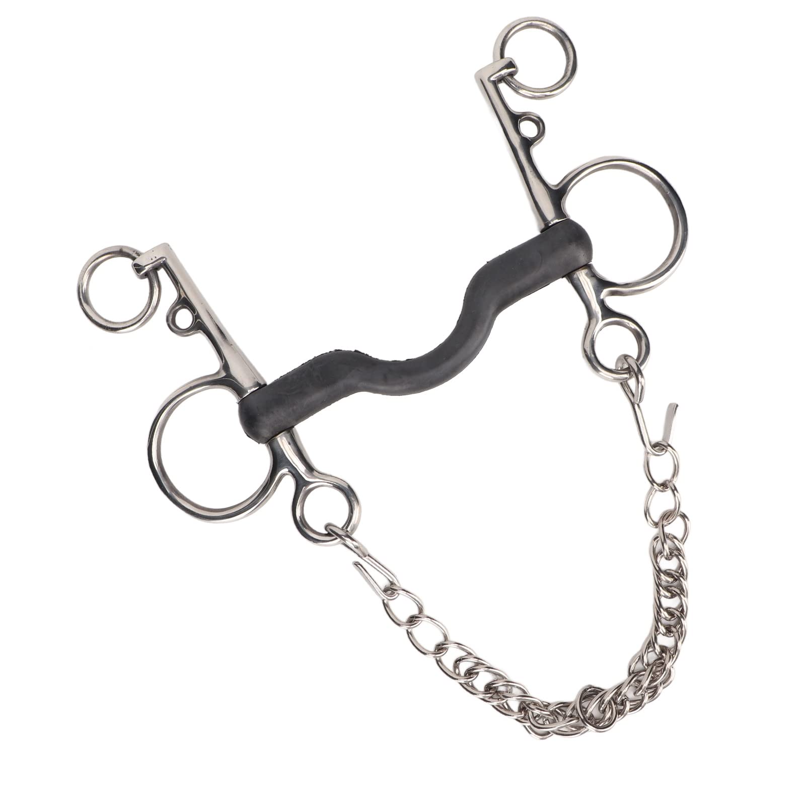 Imboccatura Cavallo in Acciaio Inox con Rivestimento in Gomma, 127mm - e antiruggine, Morbida Pressione distribuita, Ideale per Il Controllo Confortevole del Cavallo