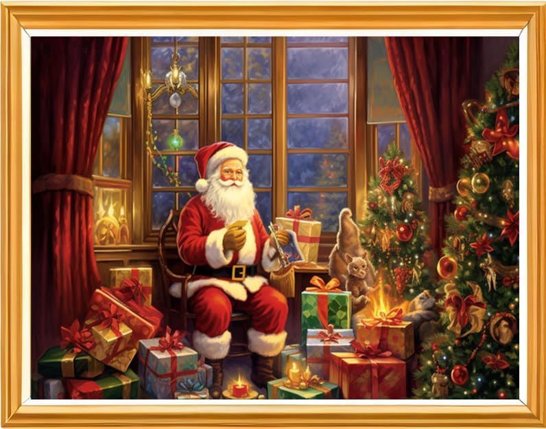 Image of Joyhoor Cross Stitch Kits for Beginners Stamped Cross-Stitch Supplies Needlework preprint Embroidery Kits for Adults DIY Needlepoint Kits Embroidery Patterns 11CT-Santa Claus 16x20 inch