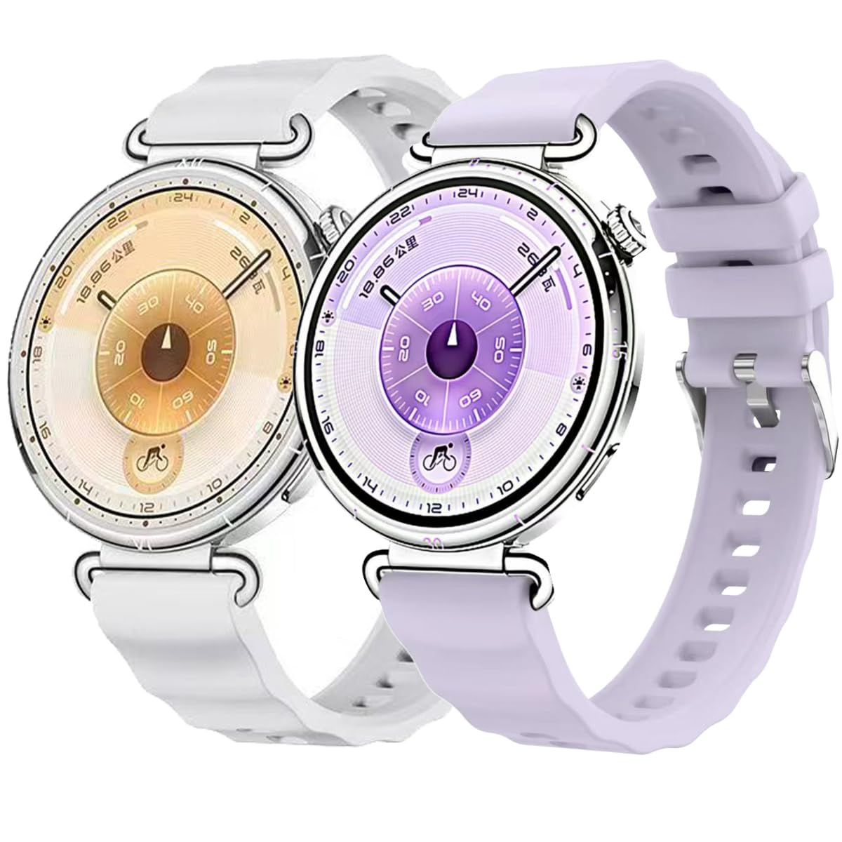 DEALELE Strap Compatible with Huawei Watch GT6 / GT5 / GT4 41mm / GT5 Pro 42mm / Garmin Venu 3S / Forerunner 265S / Fossil Women's Gen 6, 18mm Soft Wave Silicone Sport Replacement Bands for Women