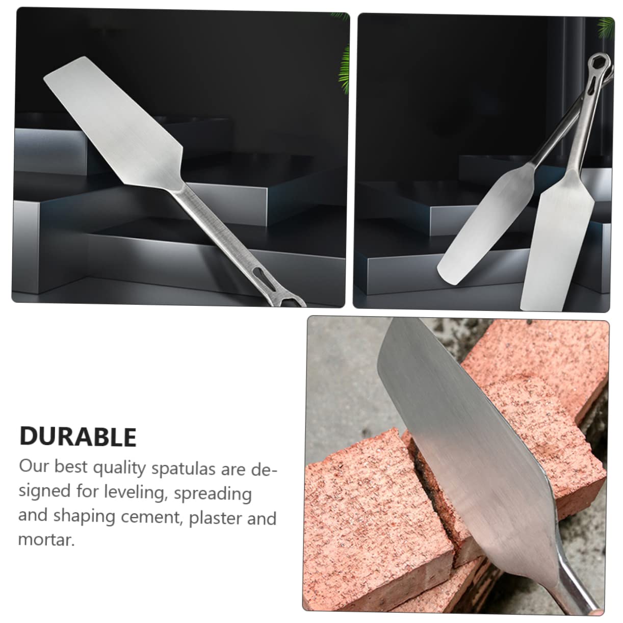 DOITOOL Truelle à Plâtre Couteau à Enduire Multifonction en Acier Inoxydable Argenté Outil de Coupe Pièce Forgée pour Travaux de Maçonnerie