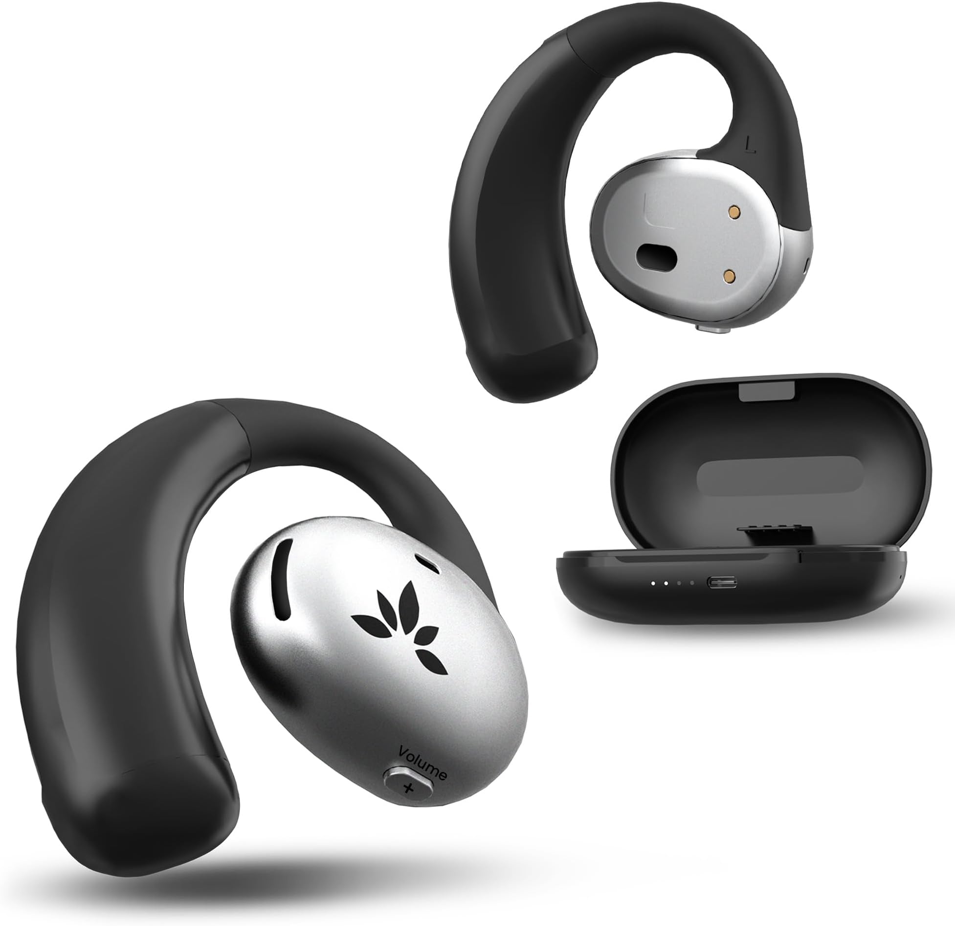 Avantree Pebble - Wireless Open-Ear Earbuds for Smart TV Watching & Comfortable Surroundings Awareness with Soft Adjustable Earhooks, No In-Ear Pressure, Extra-Loud & Clear Audio, & Built-In Controls