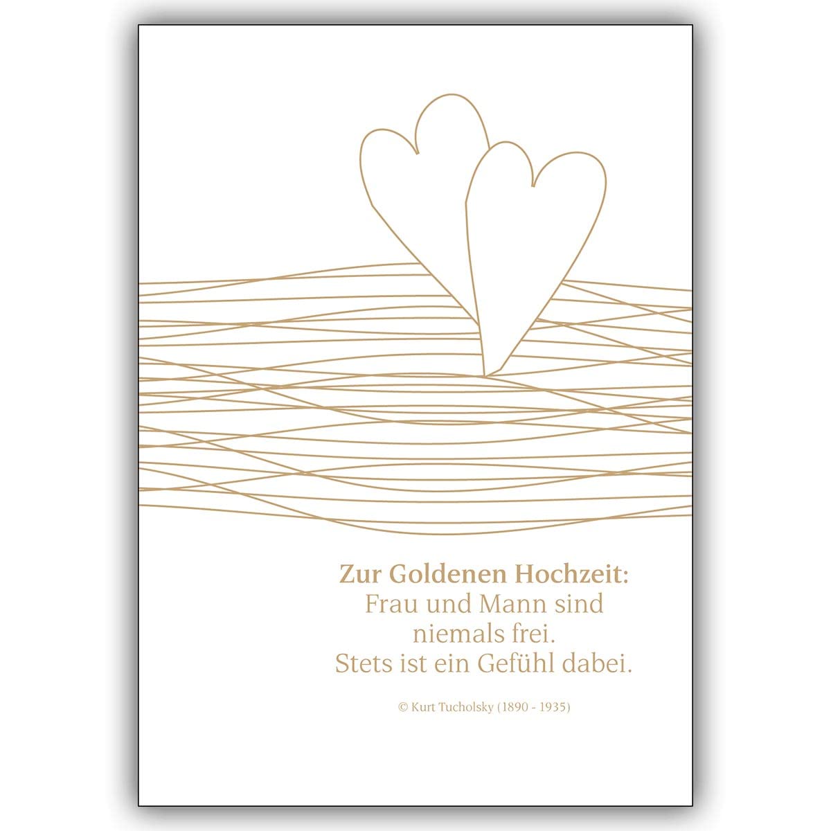 Kartenkaufrausch 16 Hochzeitskarten (16er Set): Liebevolle Glückwunschkarte zur Goldenen Hochzeit • schöne Grußkarte mit Umschlag, hochwertig und schön