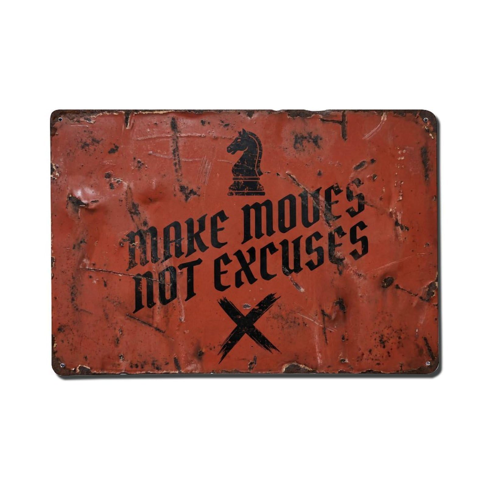 Cmhok Vintage Style Make Moves Not Excuses Grind Retro Motivational Slogans 1 Metal Tin Sign Wall Decor For Cafe, Club, Garden Metal Poster 8X12inch