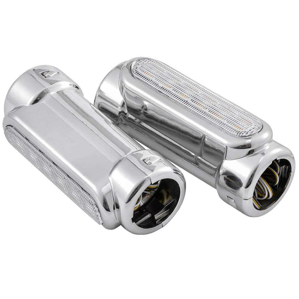 Światła barowe do autostrady motocyklowej, srebrne, przełączniki, światła do jazdy motocyklem, białe i kierunkowskazy bursztynowe, 1-1/10.2 cm, Crash Bar (2 sztuki)