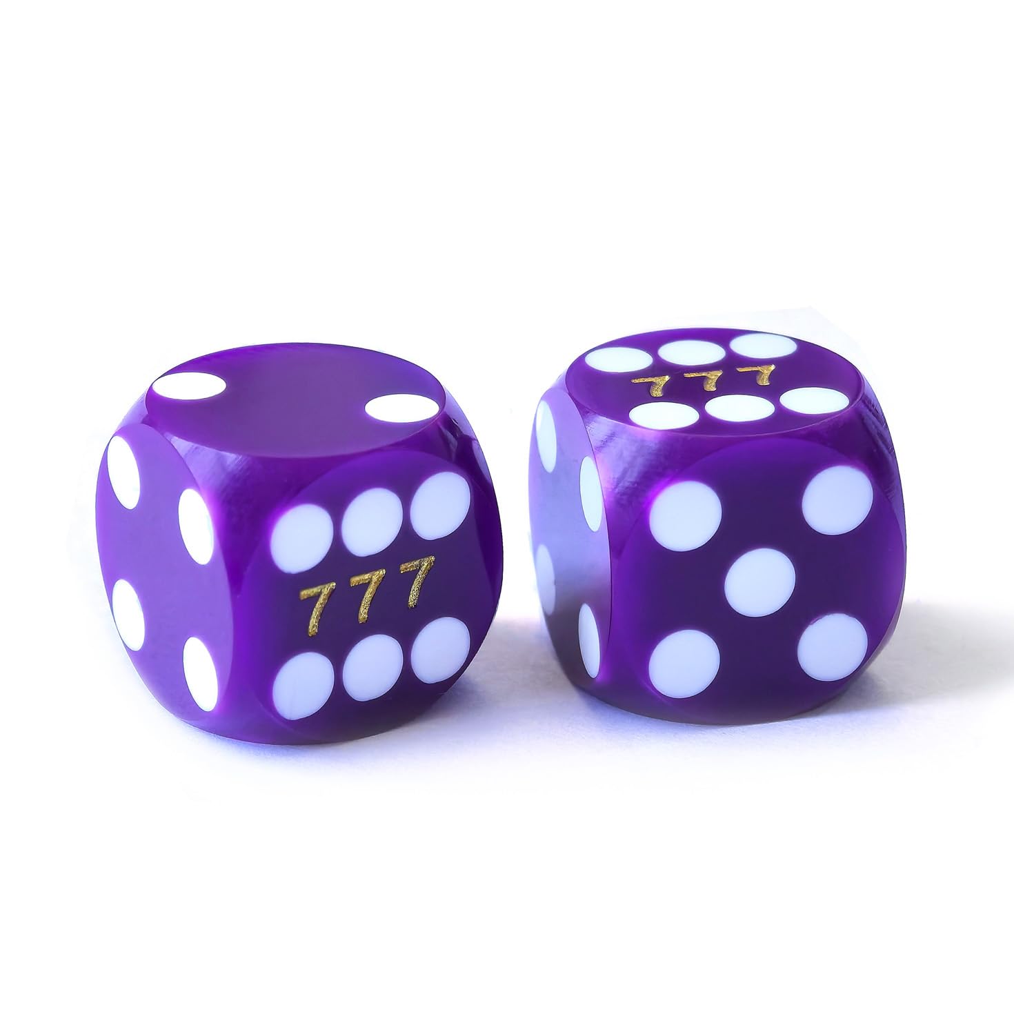 Bescon Colorful Solid Professional Precision Dice Round Corner 9/16" (14.3mm), Solid Colors Precision Backgammon Dice 14.3MM(Solid Purple)