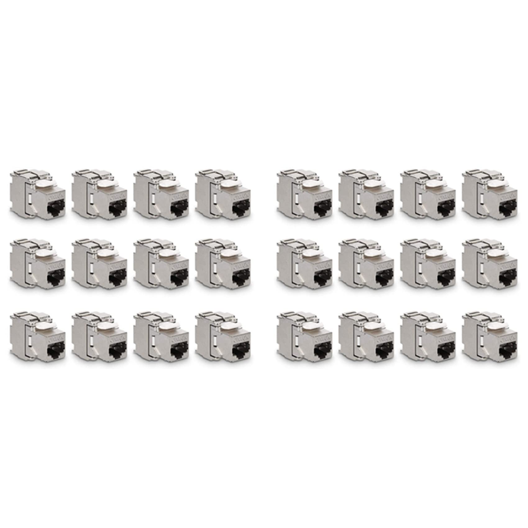 Prises RJ45 Cat6A – 24 Modules Blindés Boîtier Métal