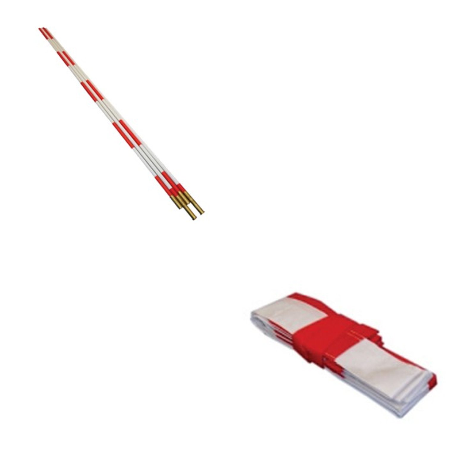 Zeus Coppia ANTENNE Volley + Tasche Portatili PALLAVOLO Attrezzature per Campo (Bianco-Rosso)