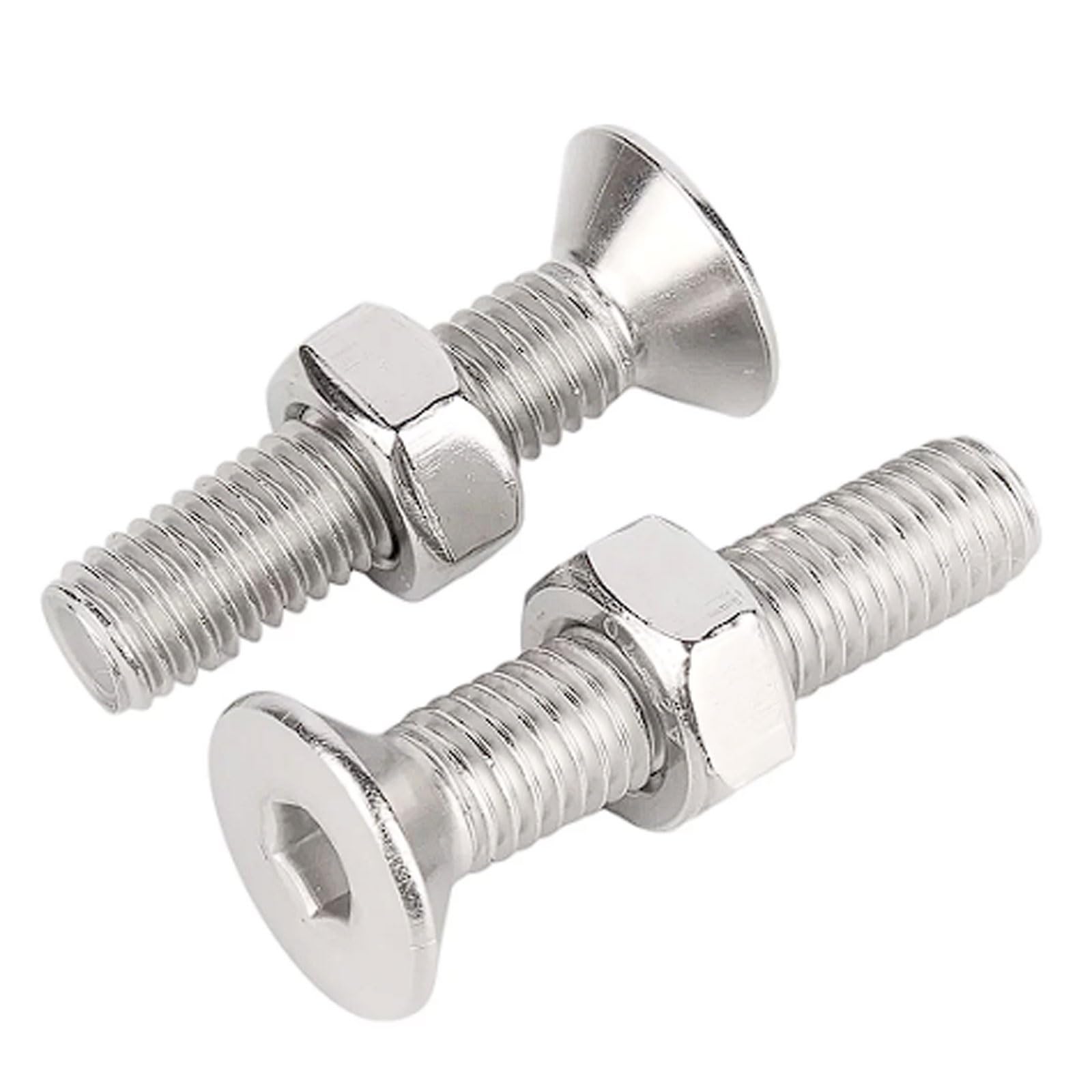 Kit di viti e dadi a testa esagonale svasata M6 in acciaio inossidabile 304, 40 set