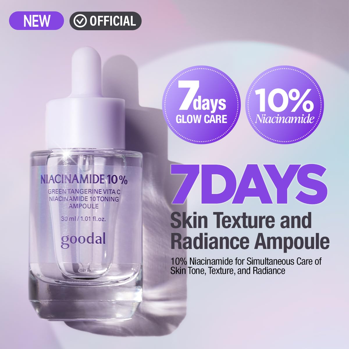 GOODAL Green Tangerine Vita C Niacinamide 10 Toning Ampoule - Facial Serum for Natural Glow, Daily Use, Pore Minimizer for Face, Hydrating, Korean Skincare, K Beauty (30ml/1.01 fl.oz.) - Image 2