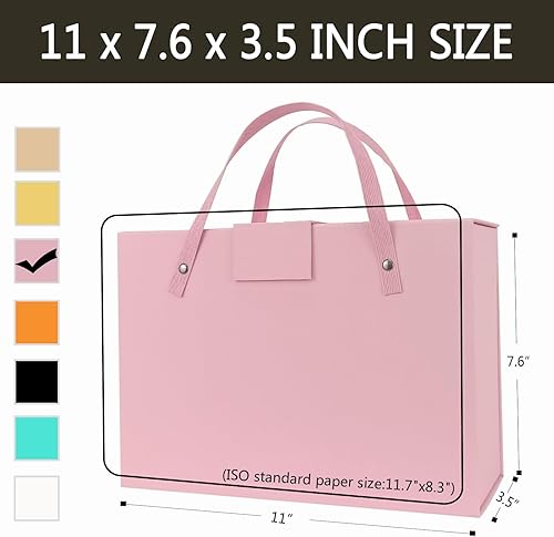 Miniatura 8 de Joyscoop Caja de regalo rosa  Cajas de regalo de 11 x 7.6 x 3.5 pulgadas con tapas y asas, cajas de regalo magnéticas portátiles para regalos, caja