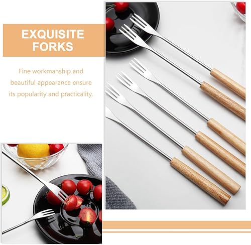 Miniatura 5 de STOBAZA 6 tenedores de fondue de acero inoxidable de 10.2 pulgadas, palitos de fondue de queso, utensilios de cocina, tenedores de alimentos con