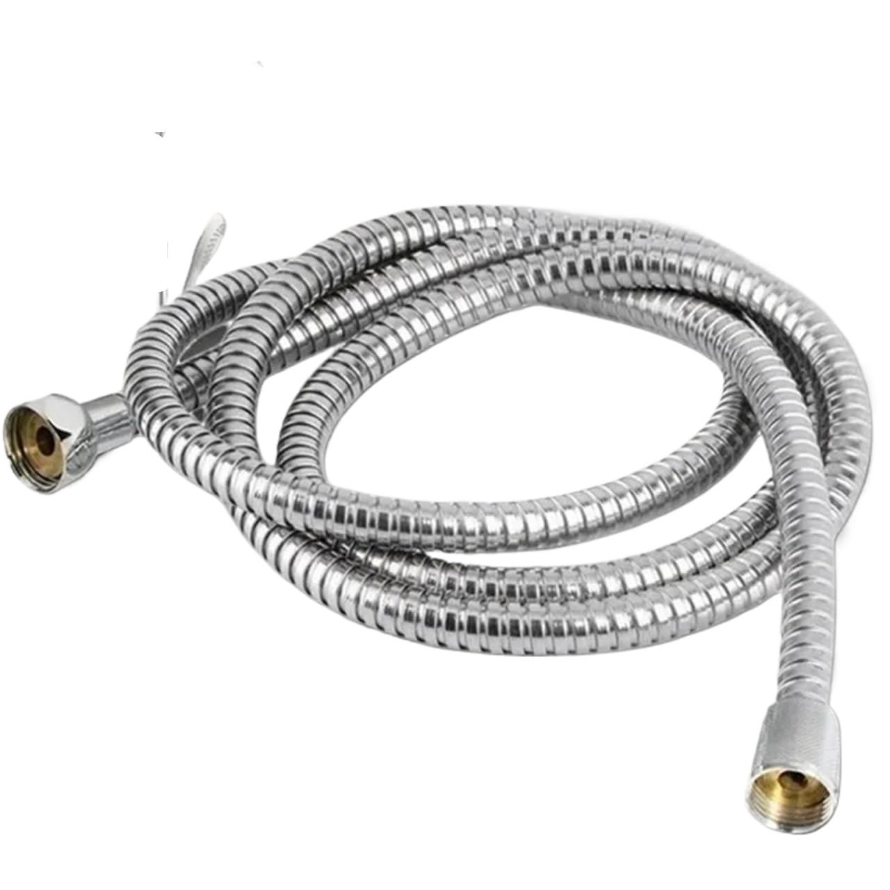 Fbanulpex 2M Encryption Universal Chrome Shower Pipe, Stainless Steel Shower Hose 1.5M 2M 3M With Swivel Joint(2M Encryption)