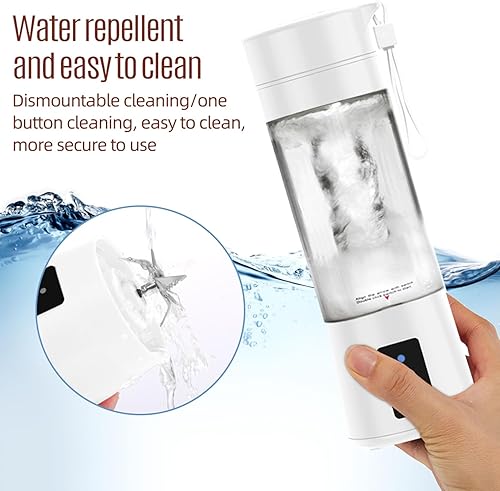 Miniatura 6 de Licuadora portátil para batidos y batidos, 2000 mAh USB recargable tamaño personal exprimidor taza eléctrica mini licuadora con USB recargable para